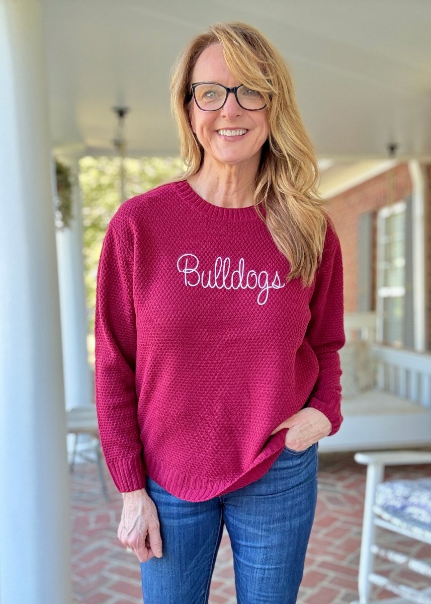 Bulldogs Embroidered Basic Sweater - sweater - Jimberly's Boutique - Olive Branch - Mississippi