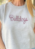 Bulldogs Embroidered Sweater Vest - Grey w/Maroon - gameday -Jimberly's Boutique-Olive Branch-Mississippi