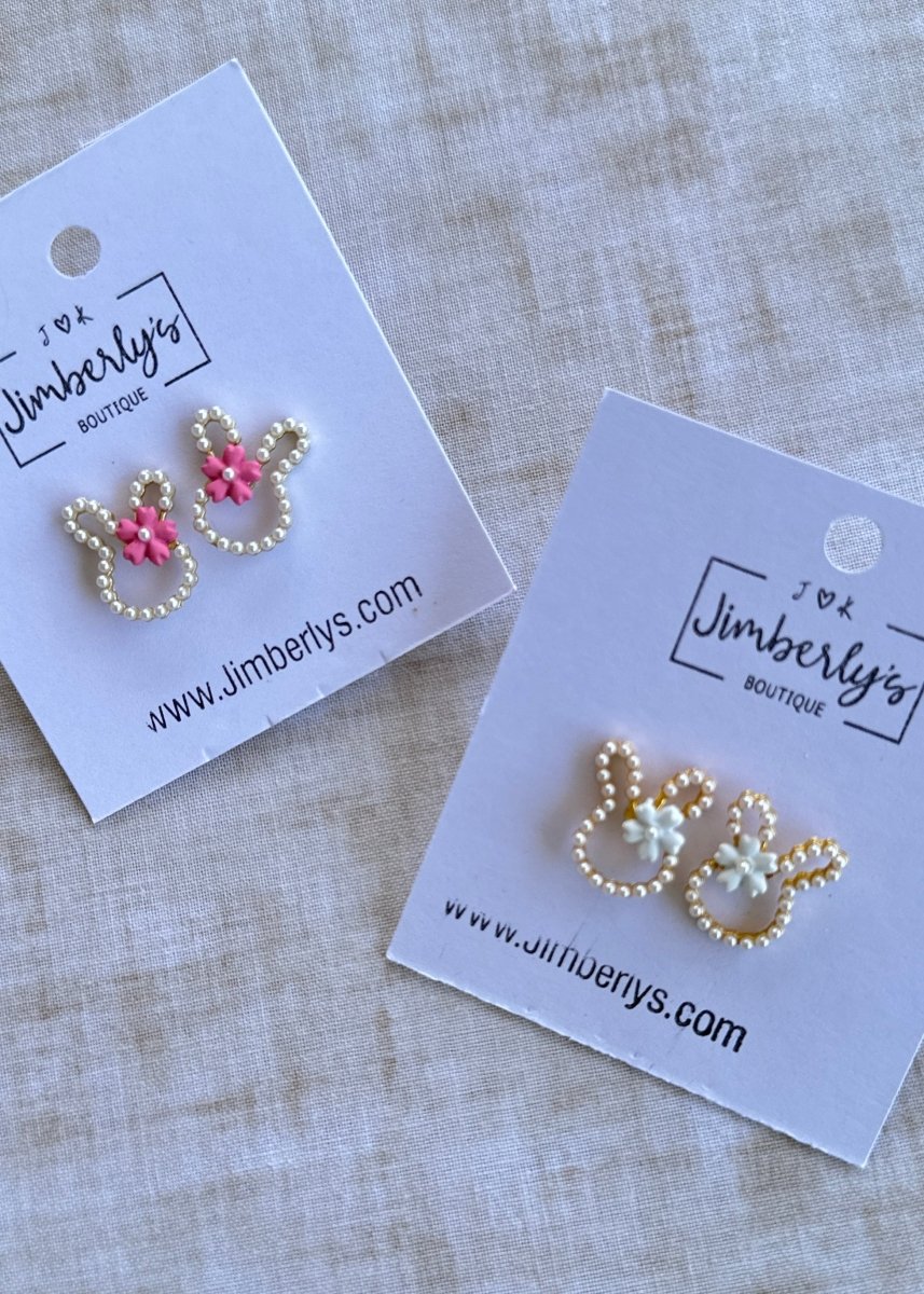 Bunny Ear Pearl Stud Earrings - Earrings - Jimberly's Boutique - Olive Branch - Mississippi