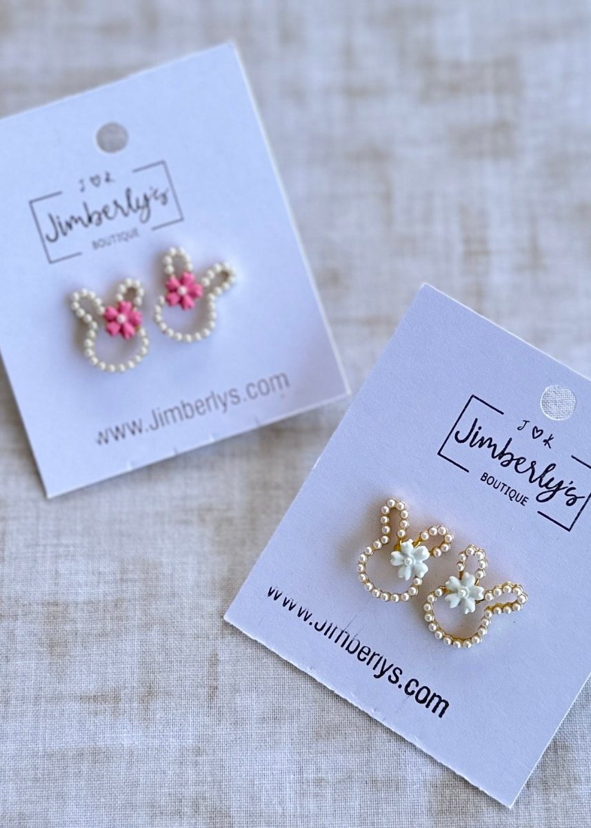 Bunny Ear Pearl Stud Earrings - Earrings - Jimberly's Boutique - Olive Branch - Mississippi