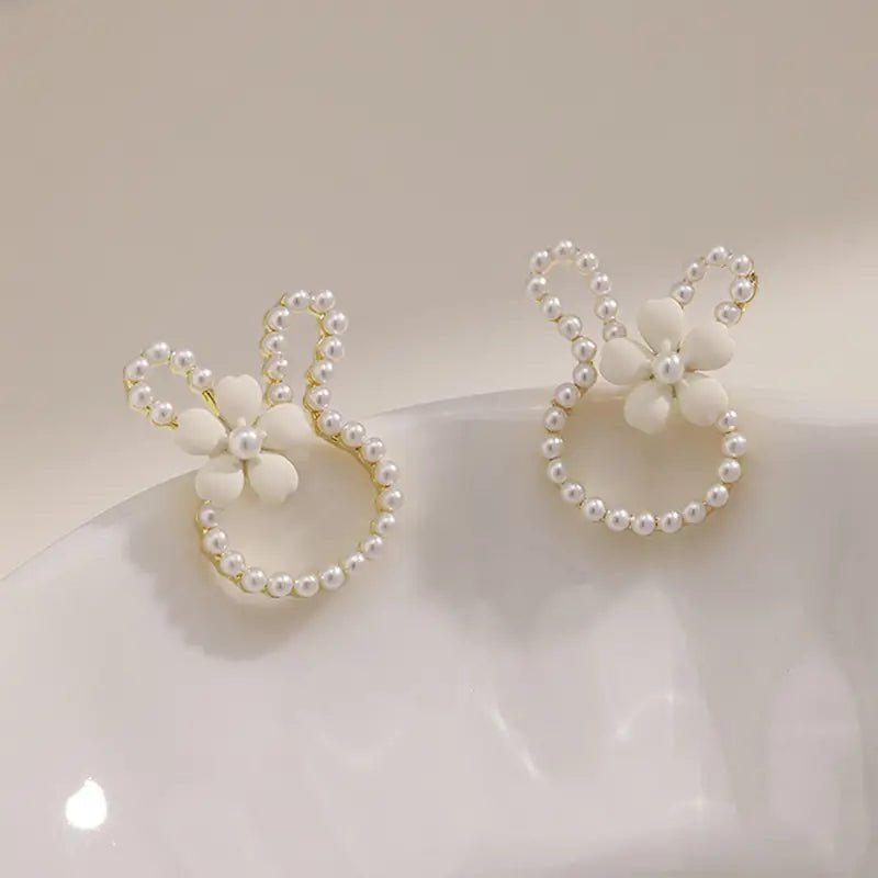 Bunny Ear Pearl Stud Earrings - Earrings - Jimberly's Boutique - Olive Branch - Mississippi