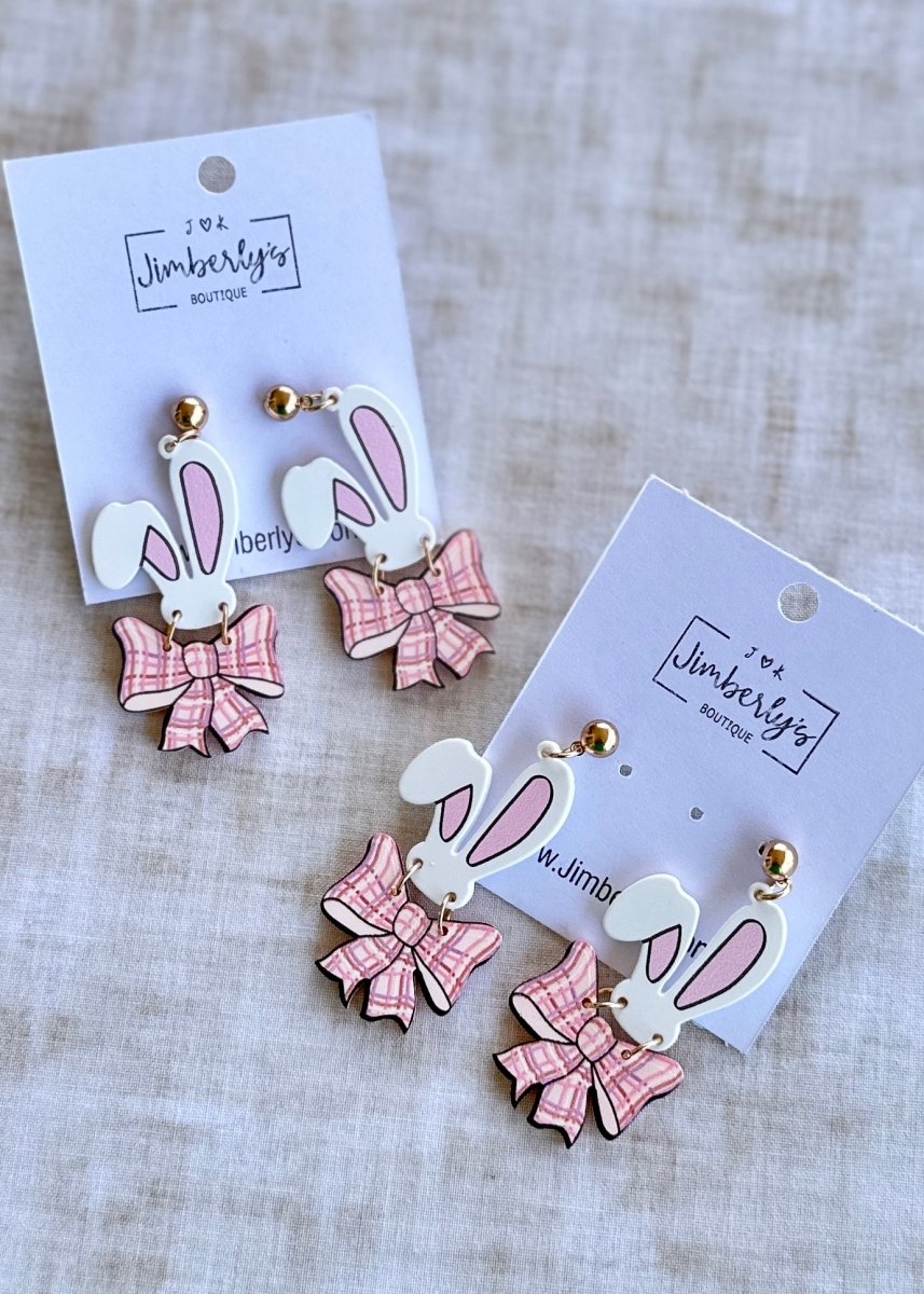Bunny Ears with Bowknot Earrings - Earrings - Jimberly's Boutique - Olive Branch - Mississippi