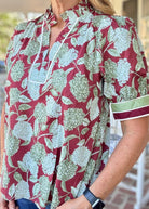 Burgundy Bloom Top | Entro - Entro Top - Jimberly's Boutique - Olive Branch - Mississippi