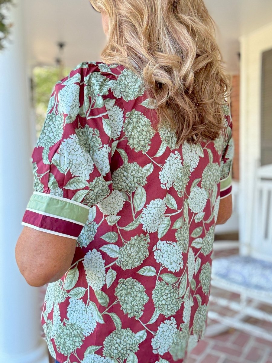 Burgundy Bloom Top | Entro - Entro Top - Jimberly's Boutique - Olive Branch - Mississippi
