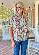 Burgundy Bloom Top | Entro - Entro Top - Jimberly's Boutique - Olive Branch - Mississippi