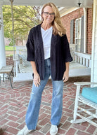 Cable Knit Cardigan - Black | Umgee - Cardigan - Jimberly's Boutique - Olive Branch - Mississippi