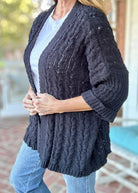 Cable Knit Cardigan - Black | Umgee - Cardigan - Jimberly's Boutique - Olive Branch - Mississippi