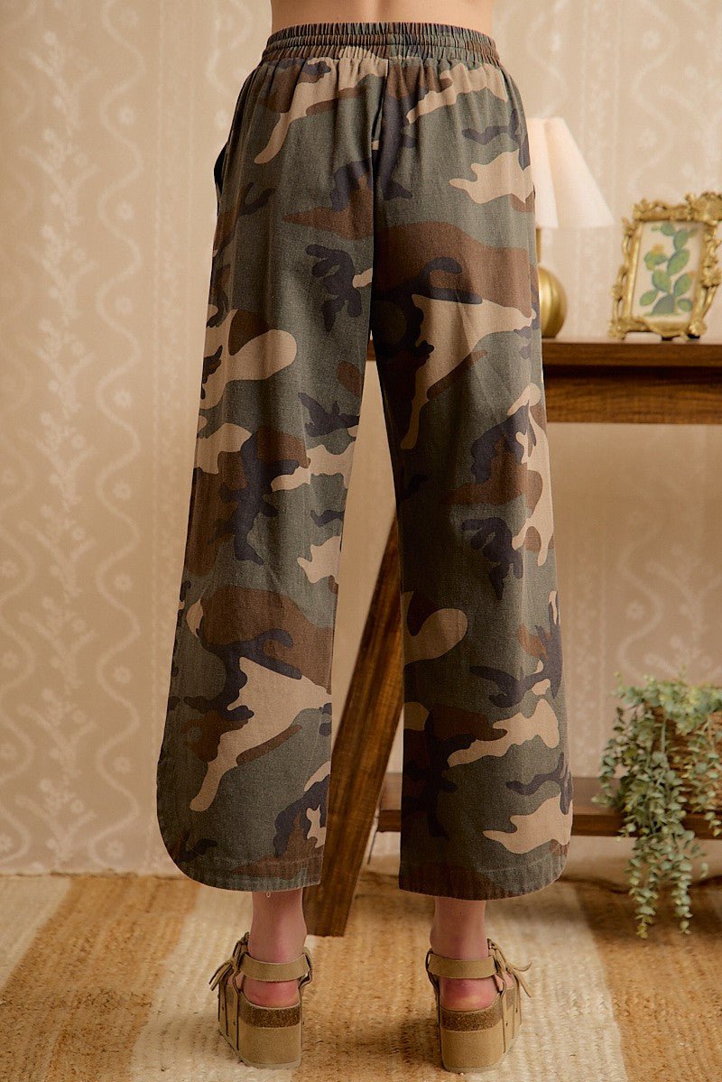 Camo Curved Side Seam Pants - Jimberly's Boutique-Olive Branch-Mississippi