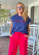 Carmen Wide Leg Sweatpants - Ruby Red - fleece pants - Jimberly's Boutique - Olive Branch - Mississippi