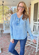 Casey Mineral Washed Top - Deep Sky - Jimberly's Boutique - Olive Branch - Mississippi