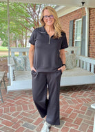 Catalina Lounge/Travel Set - Black | Dear Scarlett - lounge set - Jimberly's Boutique - Olive Branch - Mississippi