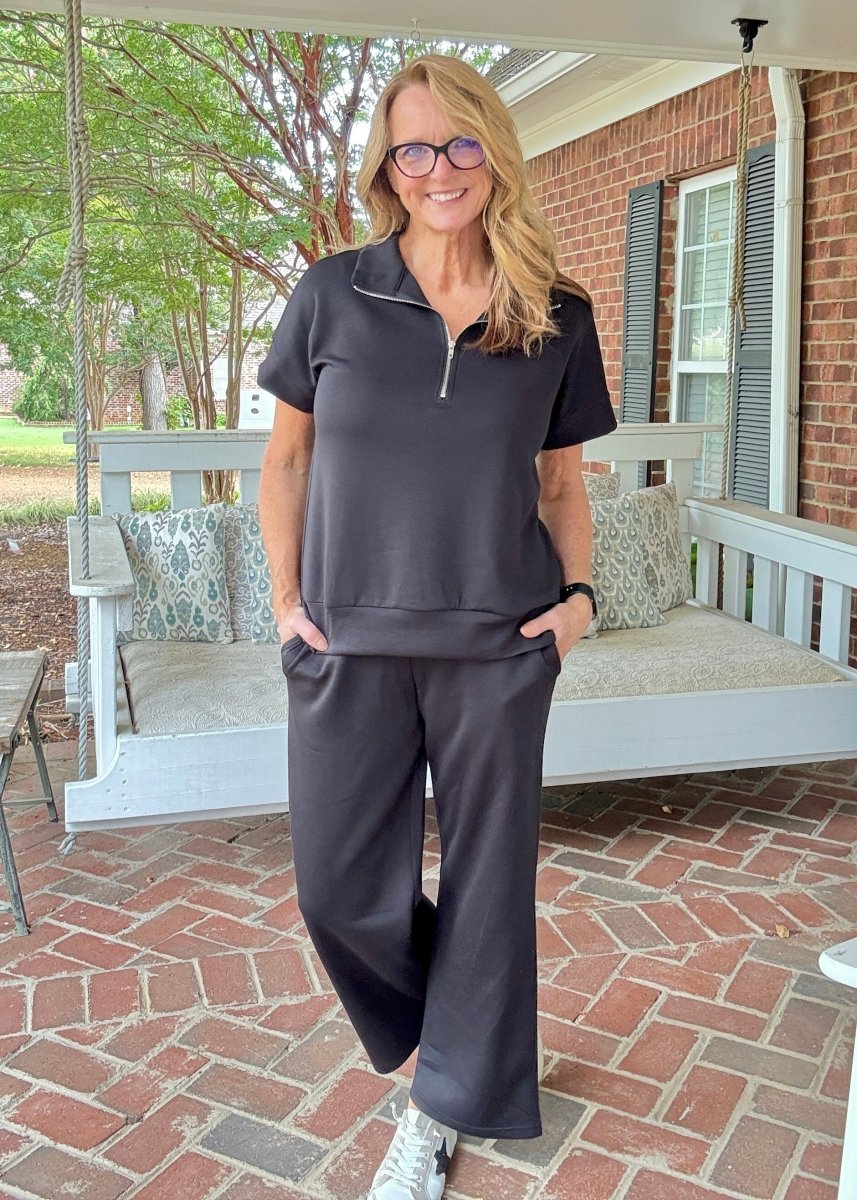 Catalina Lounge/Travel Set - Black | Dear Scarlett - lounge set - Jimberly's Boutique - Olive Branch - Mississippi
