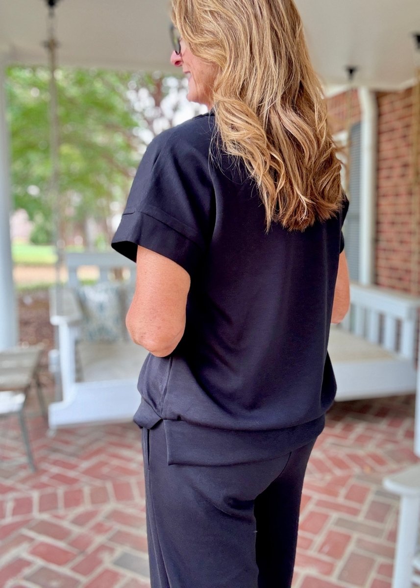 Catalina Lounge/Travel Set - Black | Dear Scarlett - lounge set - Jimberly's Boutique - Olive Branch - Mississippi