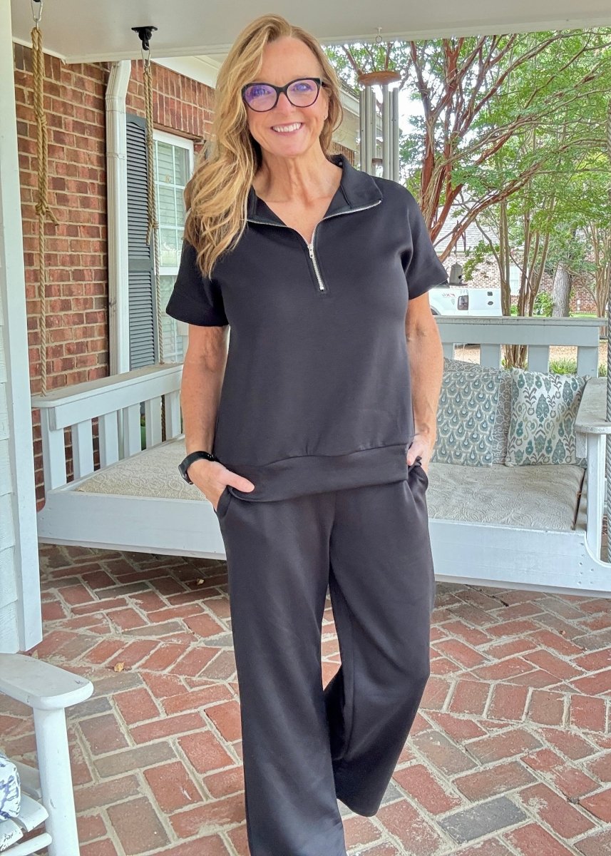 Catalina Lounge/Travel Set - Black | Dear Scarlett - lounge set - Jimberly's Boutique - Olive Branch - Mississippi