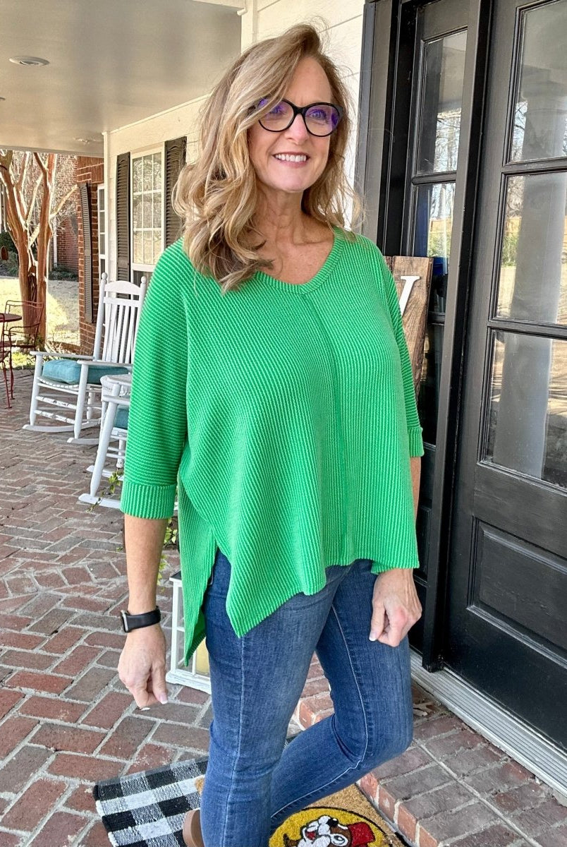 Cathy Corded | Kelly Green | Zenana Top - Casual Top -Jimberly's Boutique-Olive Branch-Mississippi
