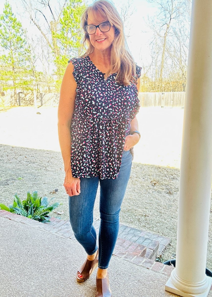 Celeste Baby Doll Top - Navy | Jodifl - Jodifl Top - Jimberly's Boutique - Olive Branch - Mississippi