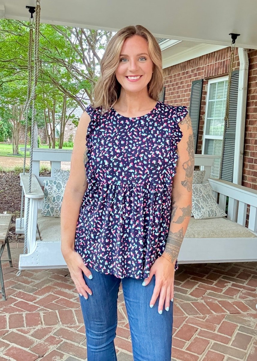 Celeste Baby Doll Top - Navy | Jodifl - Jodifl Top - Jimberly's Boutique - Olive Branch - Mississippi