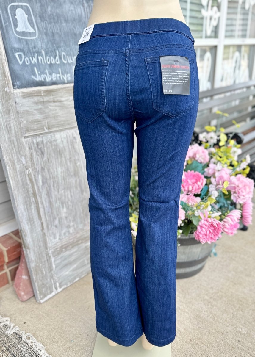 Cello Pull On Flare Jeans - Super Dark Wash - 30" Inseam - jeans - Jimberly's Boutique - Olive Branch - Mississippi