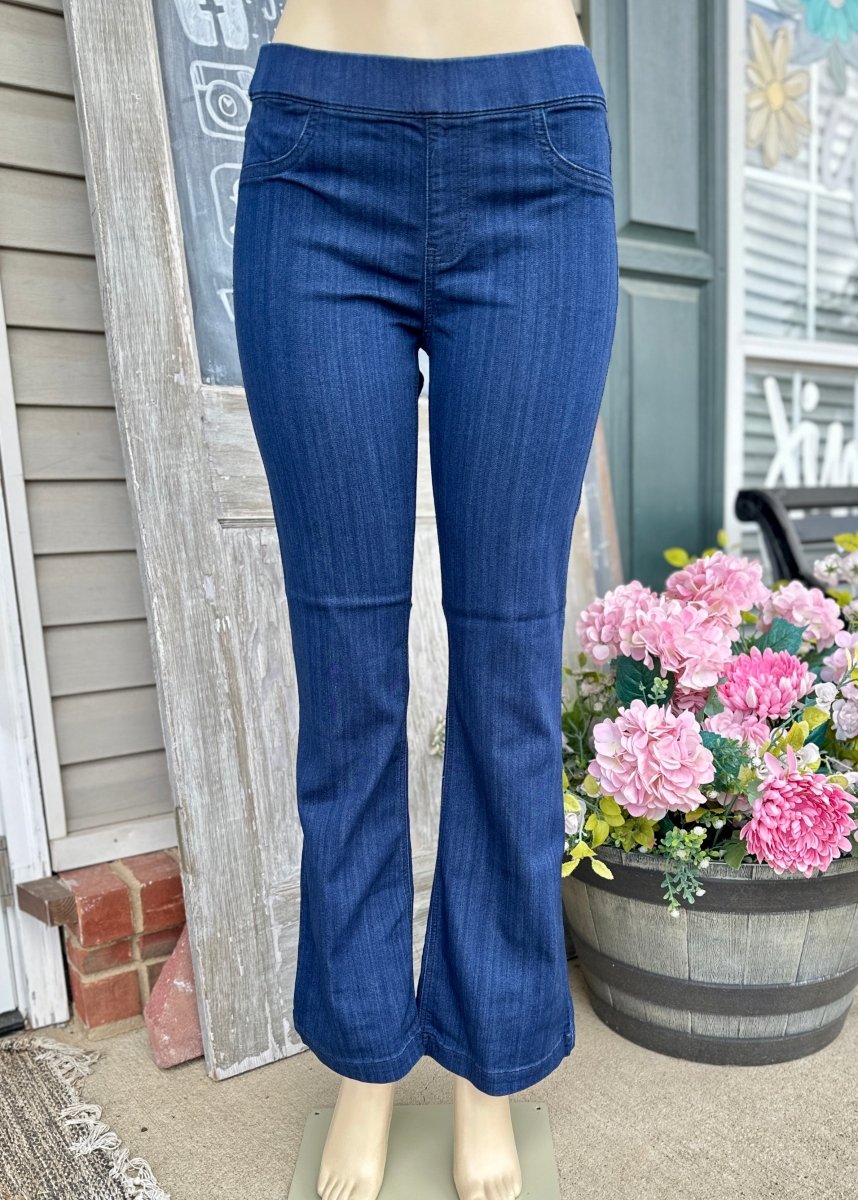 Cello Pull On Flare Jeans - Super Dark Wash - 30" Inseam - jeans - Jimberly's Boutique - Olive Branch - Mississippi