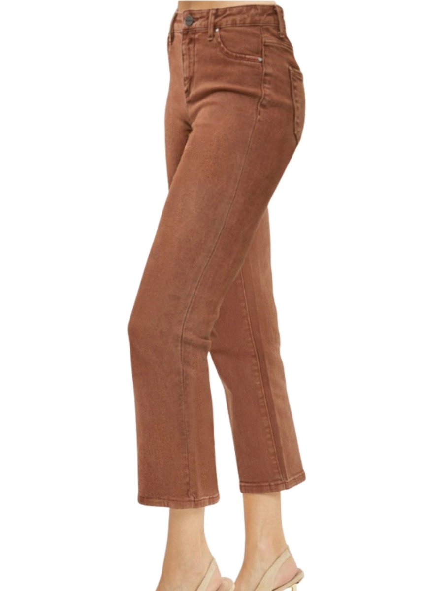 Chaffee Espresso Straight Crop Jeans| Risen - risen jeans - Jimberly's Boutique - Olive Branch - Mississippi