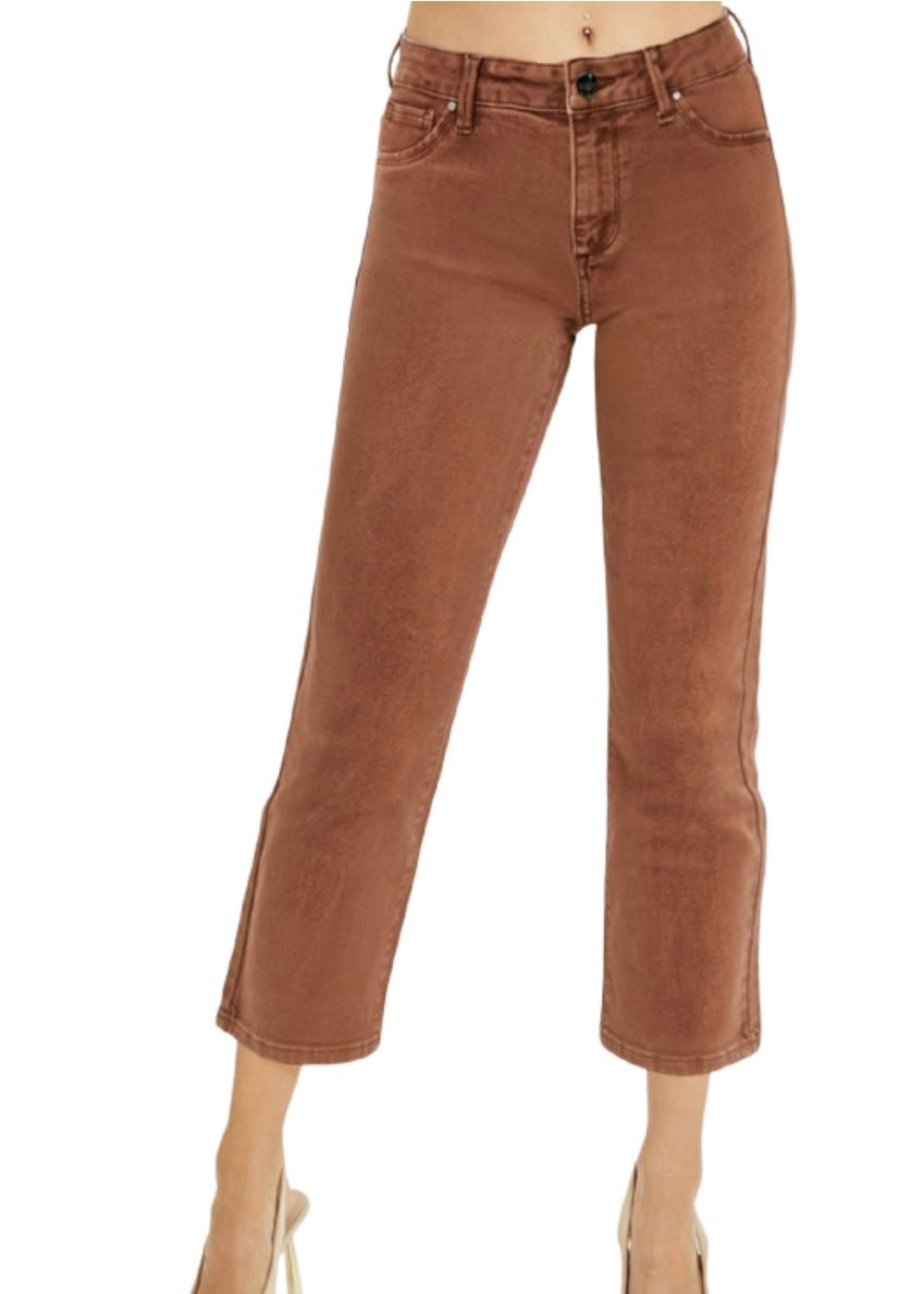 Chaffee Espresso Straight Crop Jeans| Risen - risen jeans - Jimberly's Boutique - Olive Branch - Mississippi