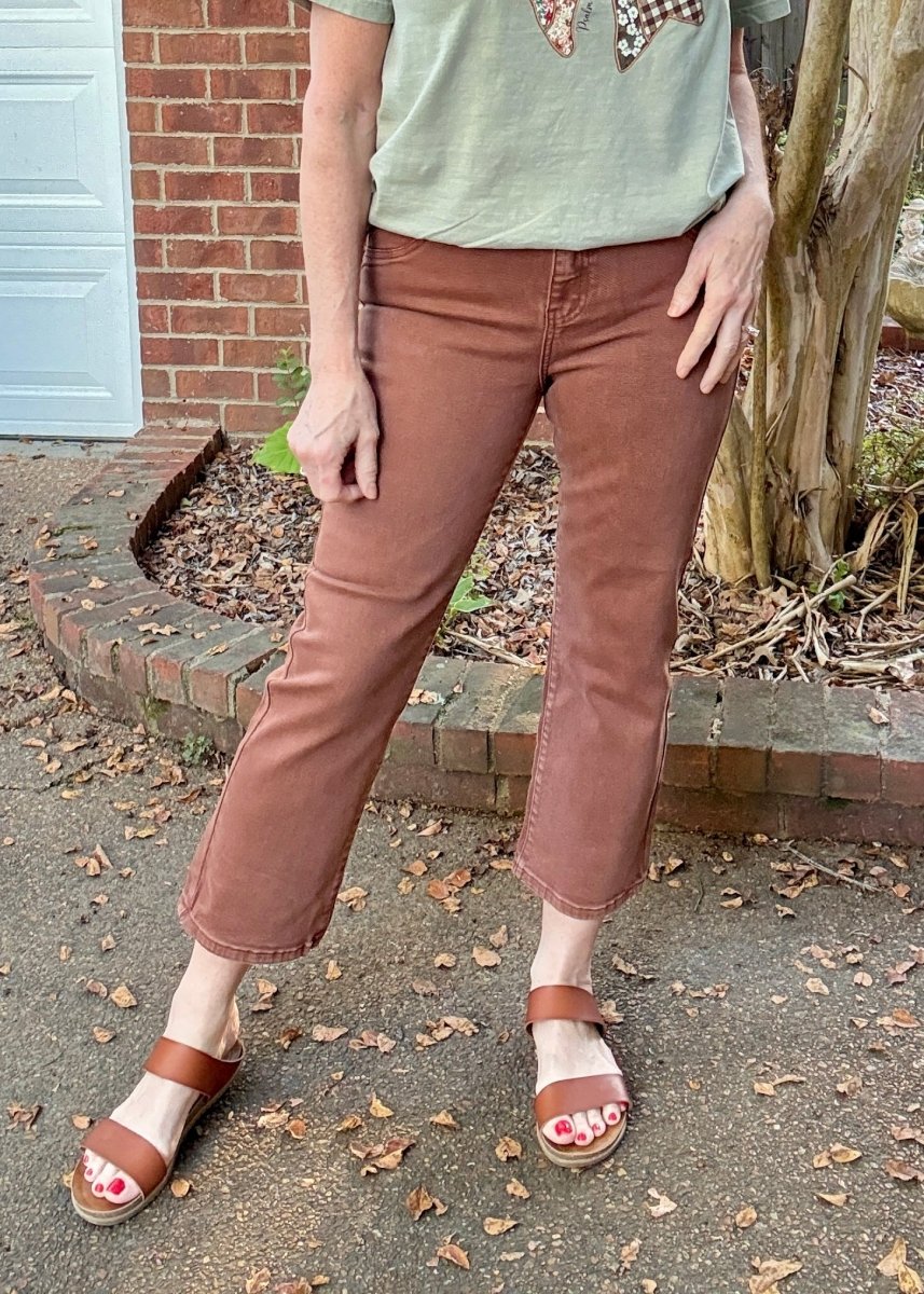 Chaffee Espresso Straight Crop Jeans| Risen - risen jeans - Jimberly's Boutique - Olive Branch - Mississippi