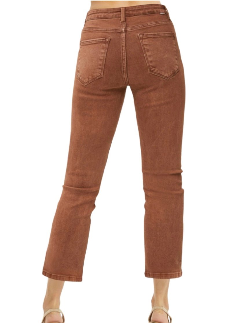 Chaffee Espresso Straight Crop Jeans| Risen - risen jeans - Jimberly's Boutique - Olive Branch - Mississippi