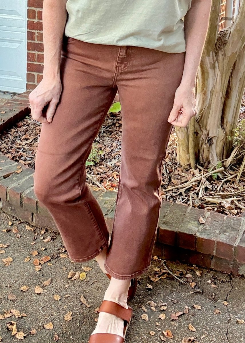 Chaffee Espresso Straight Crop Jeans| Risen - risen jeans - Jimberly's Boutique - Olive Branch - Mississippi