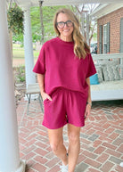 Charlie Ribbed Shorts Set - Cabernet - Shorts set - Jimberly's Boutique - Olive Branch - Mississippi