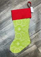 Chartreuse Aztec with Red Cuff - Monogrammed Christmas Stocking - Stocking - Jimberly's Boutique - Olive Branch - Mississippi