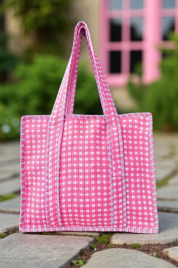 Checkmate Pink Gingham Tote Bag - Jimberly's Boutique - Olive Branch - Mississippi