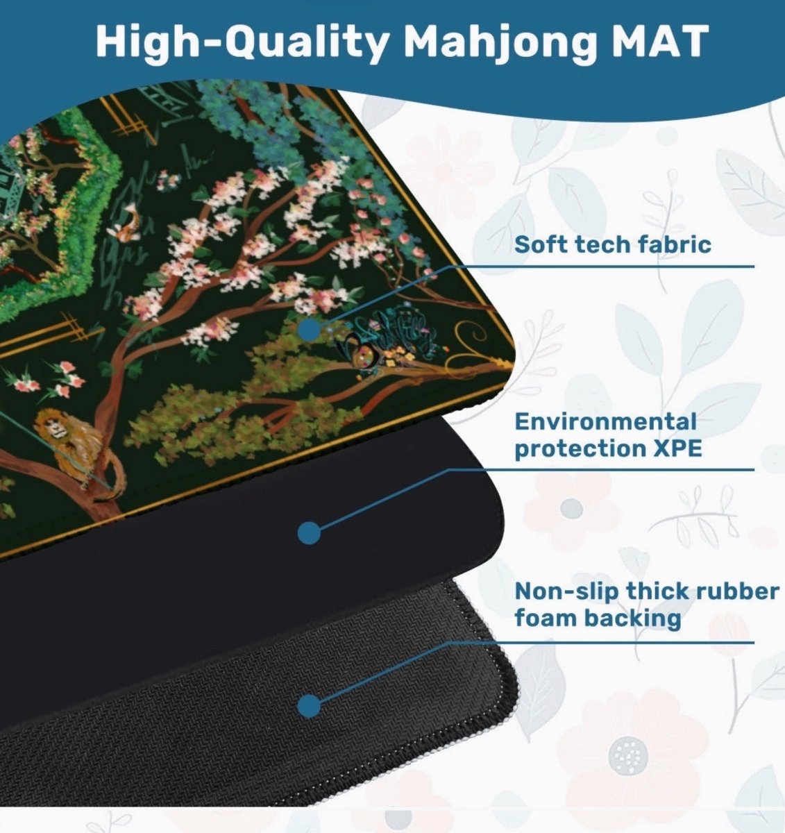 Chinoiserie in Midnight Mahjong Mat | Brewtifully - Mahjong Mat -Jimberly's Boutique-Olive Branch-Mississippi