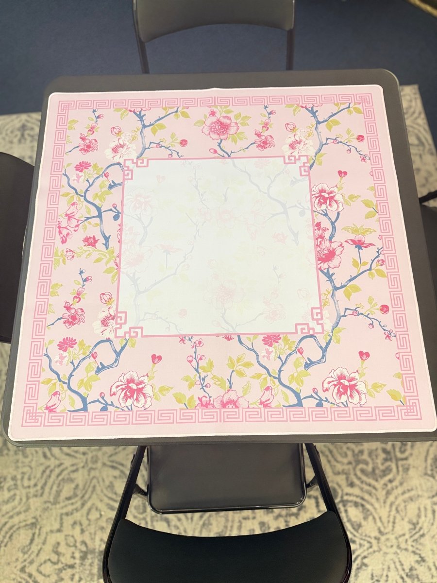 Chinoiserie Pink & White Floral Mahjong Mat - Mahjong Mat - Jimberly's Boutique - Olive Branch - Mississippi