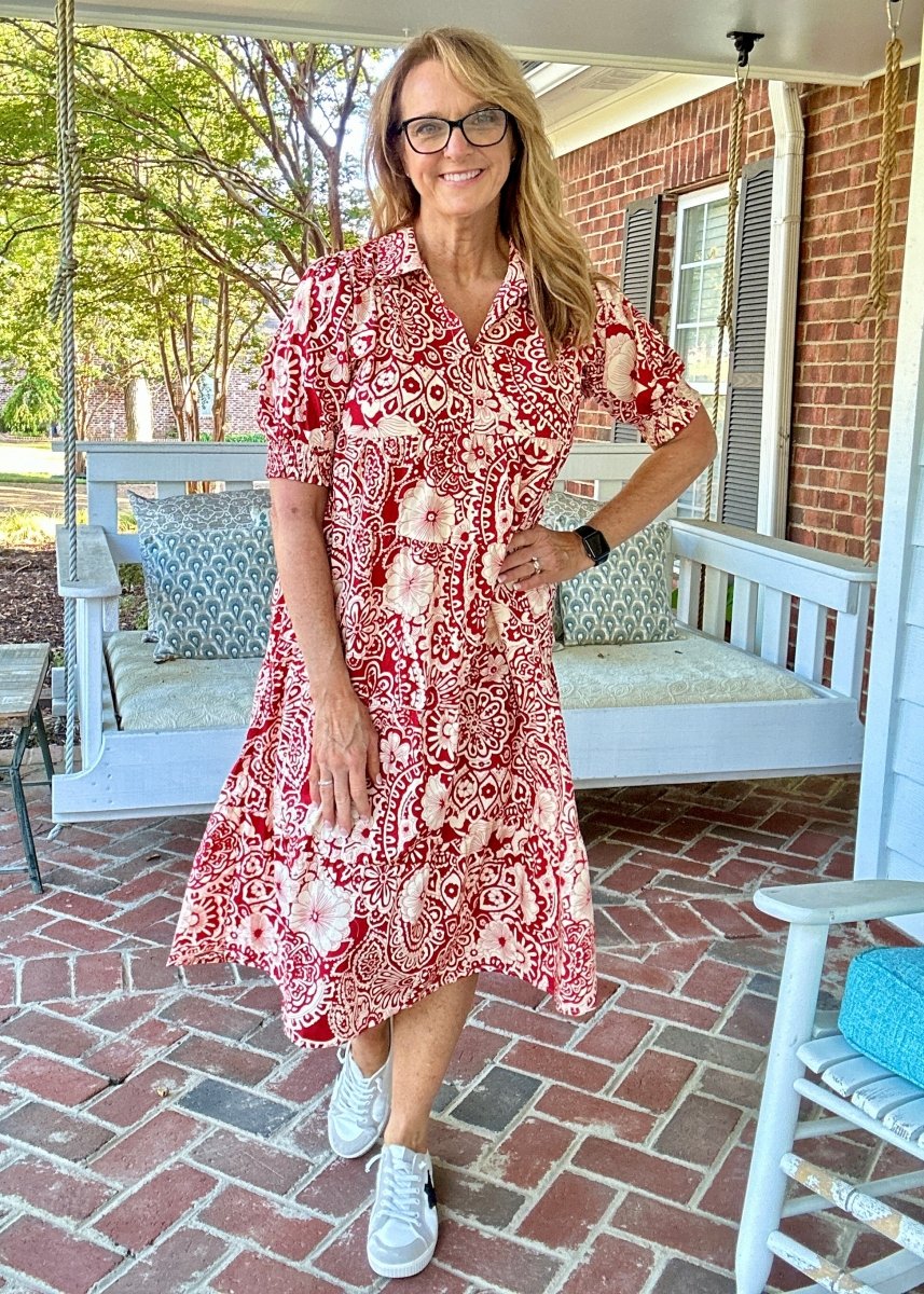 Clay Paisley Tiered Dress | Umgee - Maxi Dress - Jimberly's Boutique - Olive Branch - Mississippi