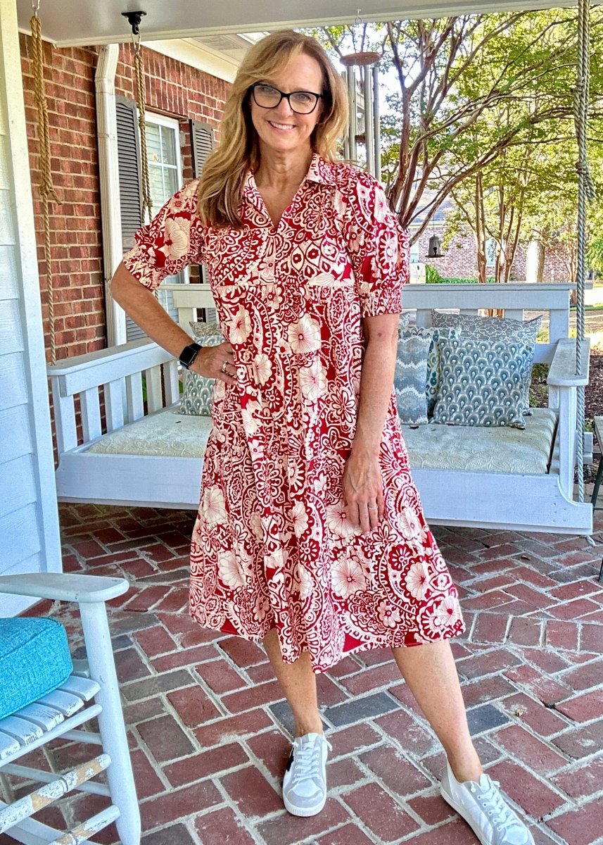 Clay Paisley Tiered Dress | Umgee - Maxi Dress - Jimberly's Boutique - Olive Branch - Mississippi