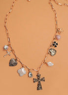 Clover Cross Heart Bow Porcelain Charm Necklace - charm necklace - Jimberly's Boutique - Olive Branch - Mississippi