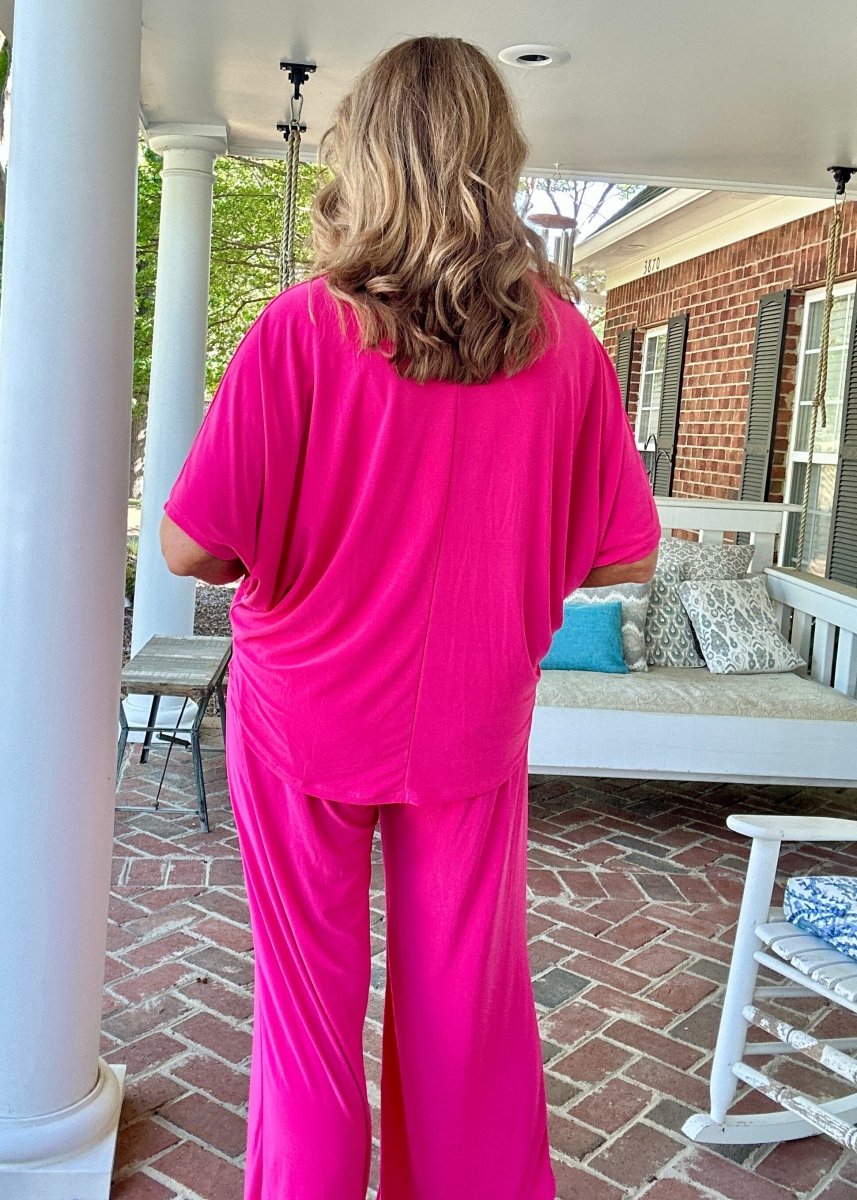 Coastal Travel Set - Fuchsia | Dear Scarlett - lounge set - Jimberly's Boutique - Olive Branch - Mississippi