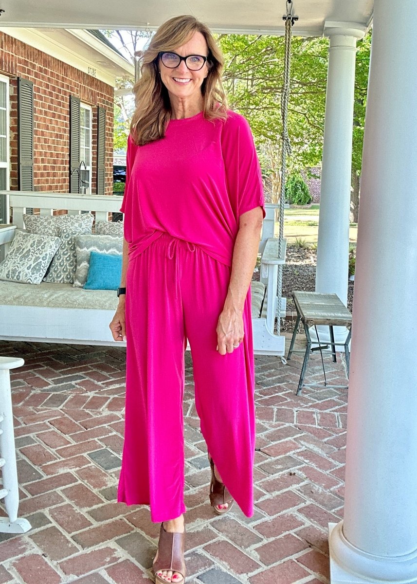 Coastal Travel Set - Fuchsia | Dear Scarlett - lounge set - Jimberly's Boutique - Olive Branch - Mississippi