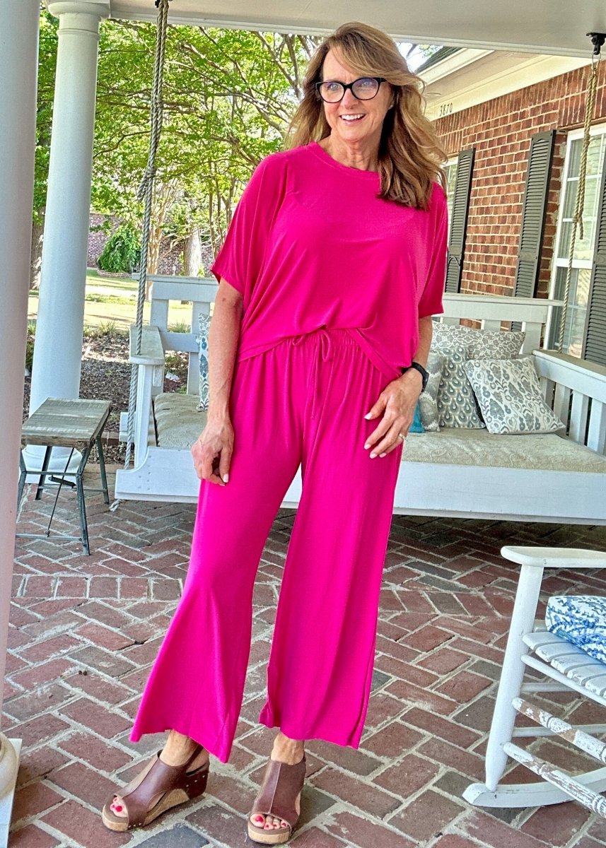 Coastal Travel Set - Fuchsia | Dear Scarlett - lounge set - Jimberly's Boutique - Olive Branch - Mississippi