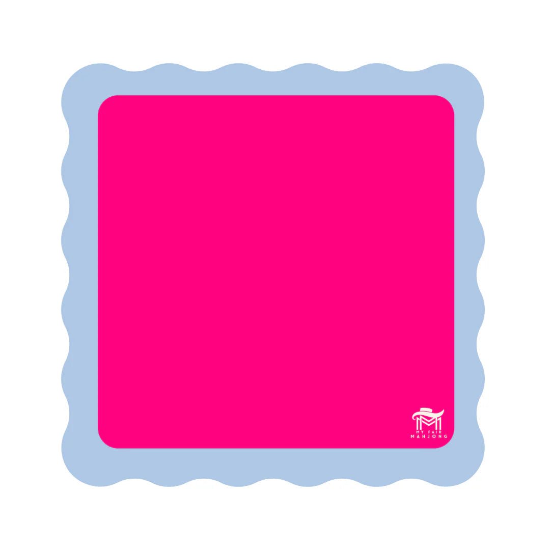 Color Wave - Pink Center Blue Scallop - Mahjong Mat | My Fair Mahjong - Mahjong Mat - Jimberly's Boutique - Olive Branch - Mississippi