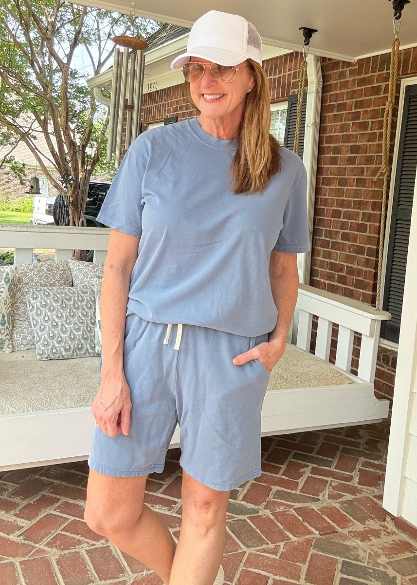 Comfort Colors Shorts Set - Blue Jean - shorts set - Jimberly's Boutique - Olive Branch - Mississippi