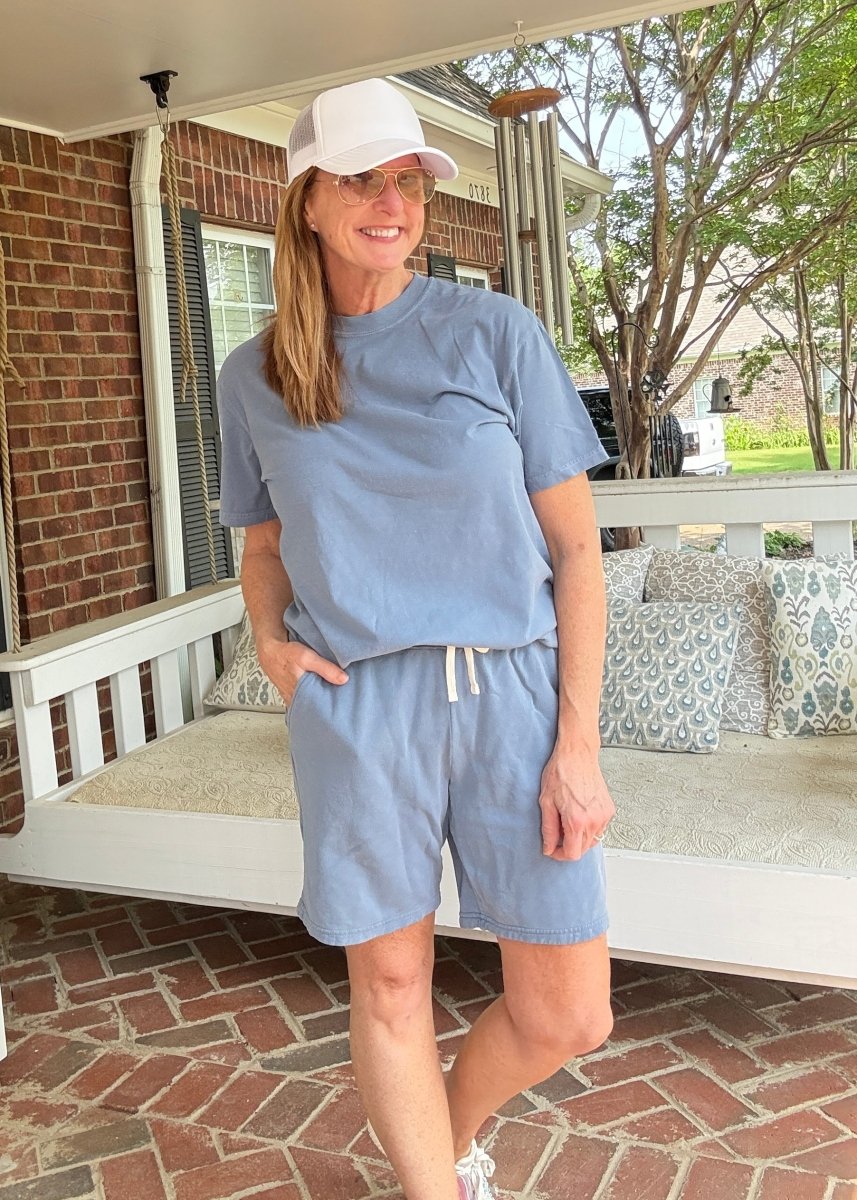 Comfort Colors Shorts Set - Blue Jean - shorts set - Jimberly's Boutique - Olive Branch - Mississippi