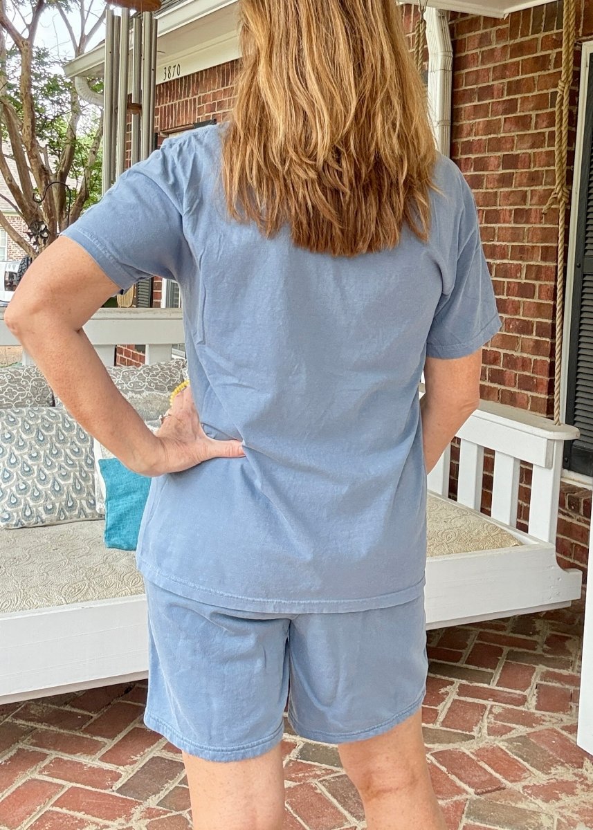 Comfort Colors Shorts Set - Blue Jean - shorts set - Jimberly's Boutique - Olive Branch - Mississippi