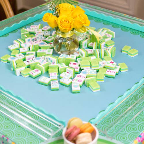 Confetti Mahjong Mat - Lemon Lime Green | My Fair Mahjong - Mahjong Mat -Jimberly's Boutique-Olive Branch-Mississippi