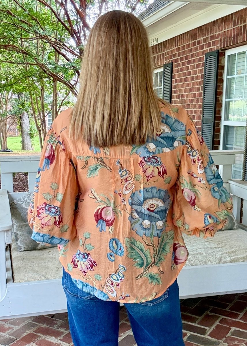 Coral Cabana 3/4 Sleeve Top - Jimberly's Boutique-Olive Branch-Mississippi