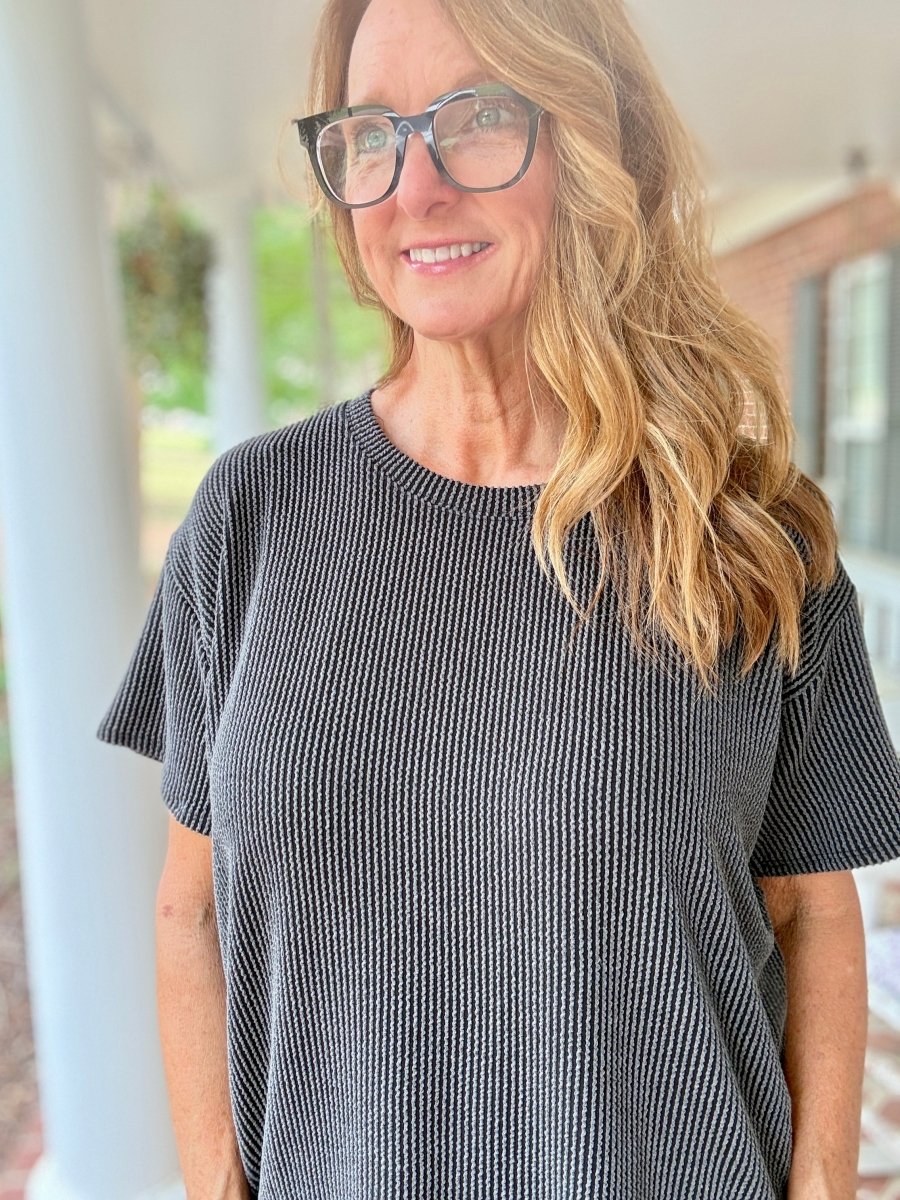 Corded Rib Short Set - Charcoal - short set - Jimberly's Boutique - Olive Branch - Mississippi