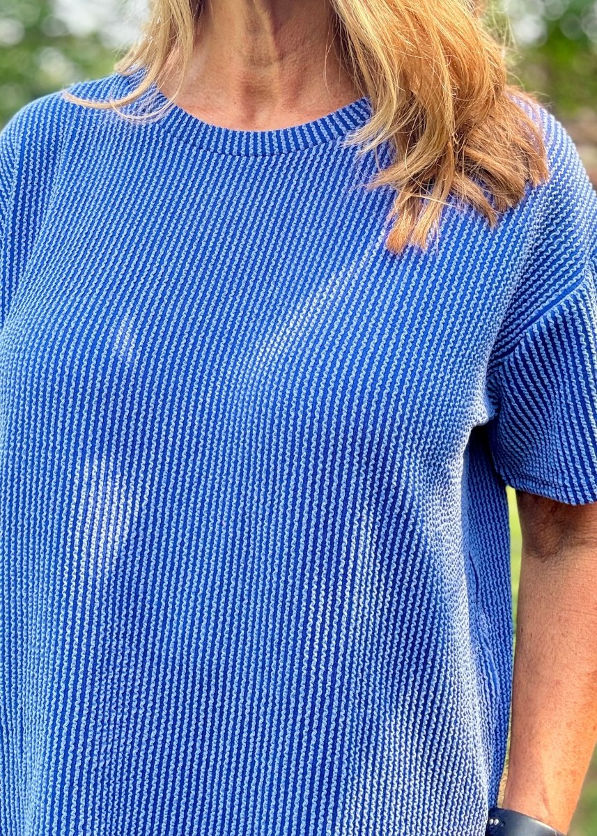 Corded Rib Short Set - Classic Blue - short set - Jimberly's Boutique - Olive Branch - Mississippi