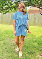 Corded Rib Short Set - Dusty Blue - short set - Jimberly's Boutique - Olive Branch - Mississippi