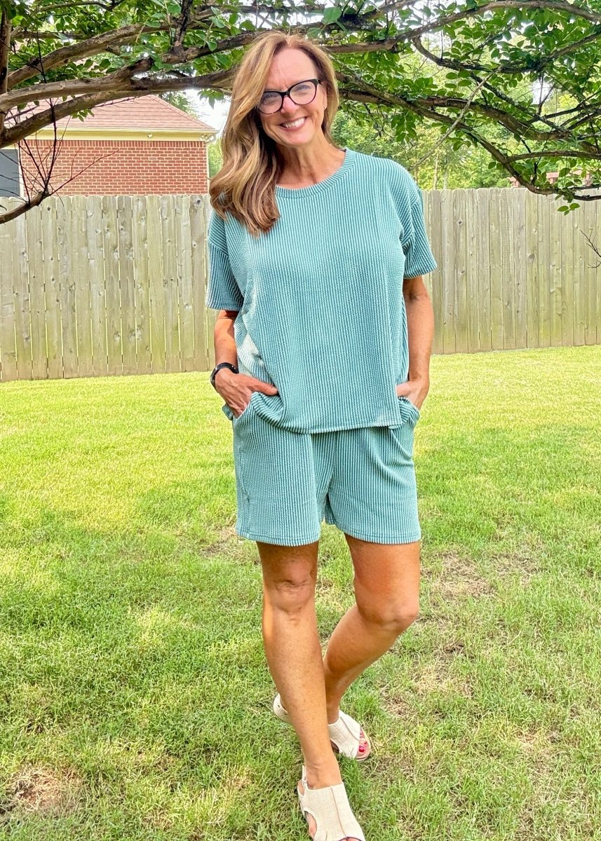Corded Rib Short Set - Jade - short set - Jimberly's Boutique - Olive Branch - Mississippi