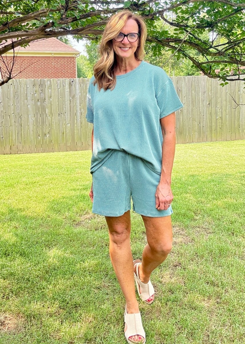 Corded Rib Short Set - Jade - short set - Jimberly's Boutique - Olive Branch - Mississippi
